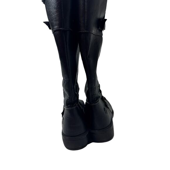 totes Size 9 Black Ashton Faux Fur Pull on Buckled Knee High Boots Fall Winter - Picture 6 of 12